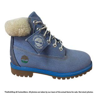 Timberland 6 Inch Fabric (Blue) Gradeschool Boots